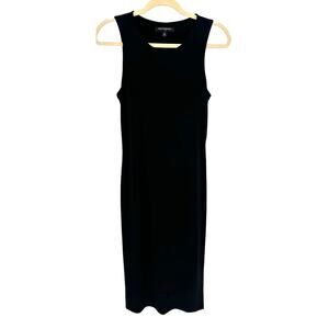 Banana Republic Black Midi Dress Timeless Elegance Split Sleeveless Summer XS